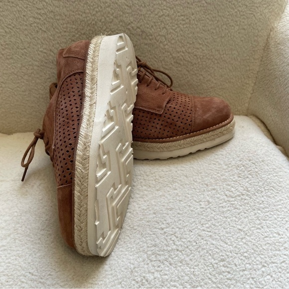 L’INTERVALLE suede perforated platform lace up loafers - Picture 5 of 10